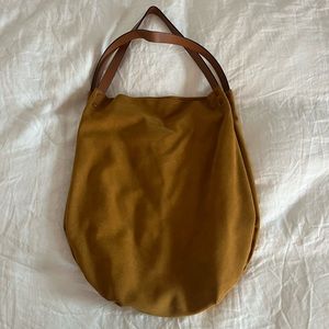 Zara genuine suede large bucket bag